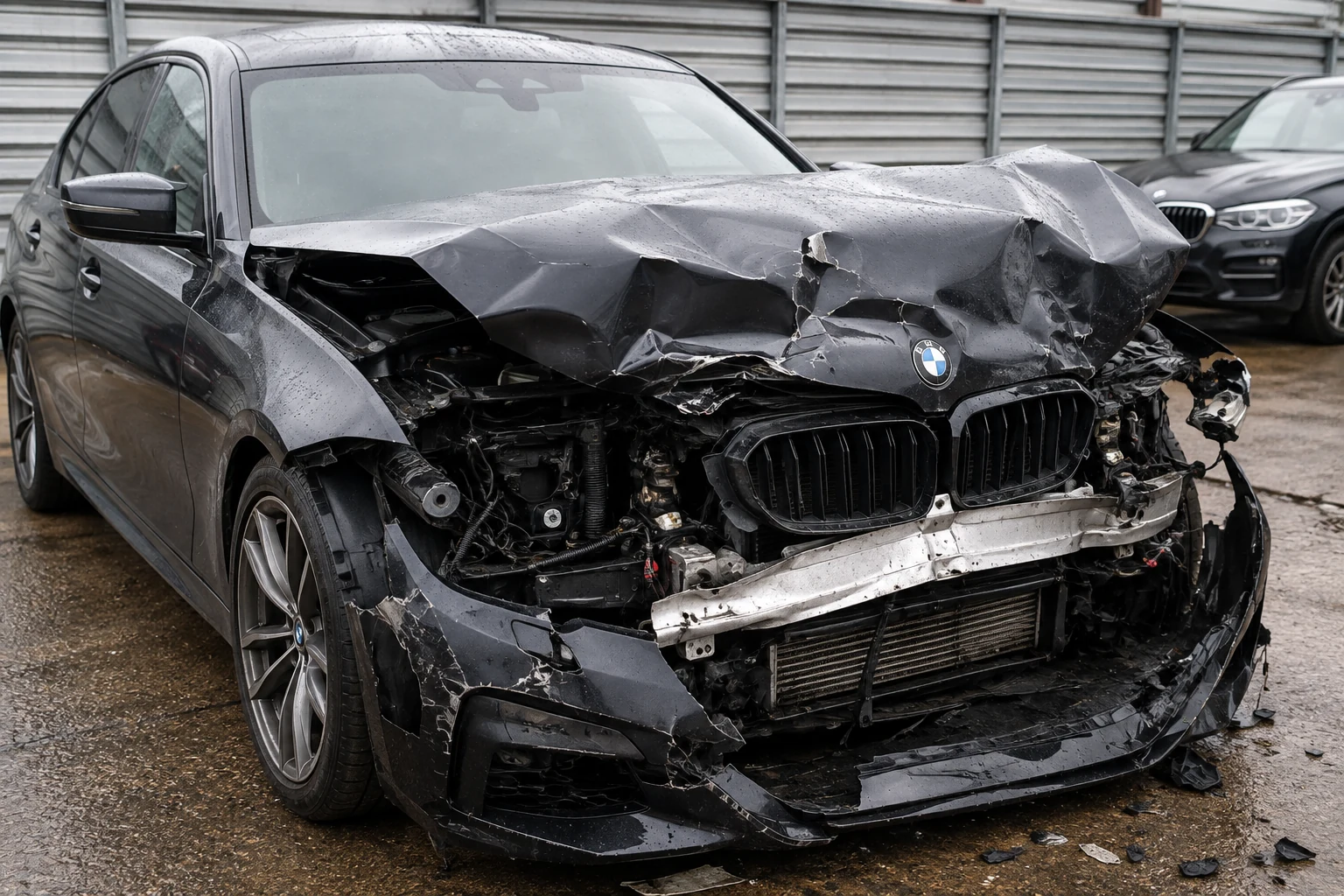 Unfallwagen mit Frontschaden